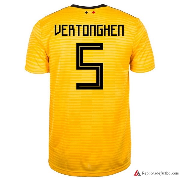 Camiseta Seleccion Belgica Segunda equipación Vertonghen 2018 Amarillo